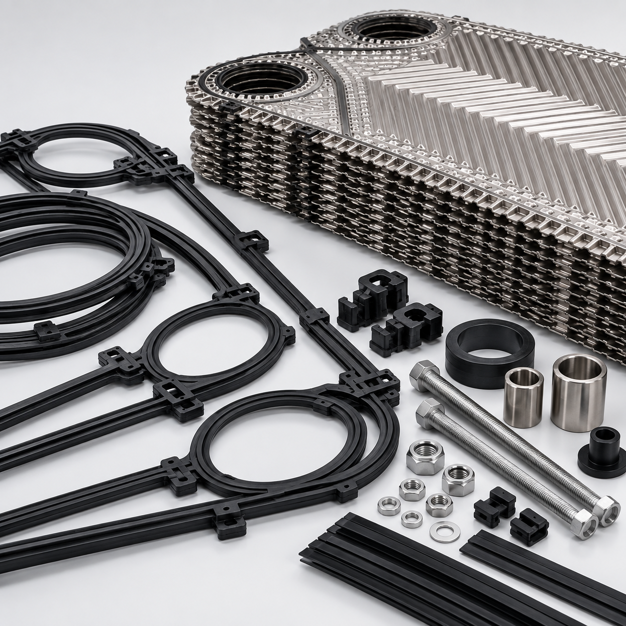 Heat exchanger plate gasket seated in the plate groove